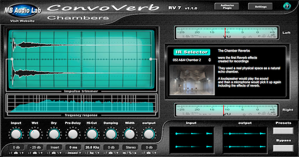 MB Virtual Fx - Convoverb RV7 
- Chambers