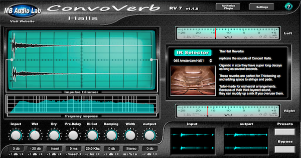 MB Virtual Fx - Convoverb RV7 
- Halls