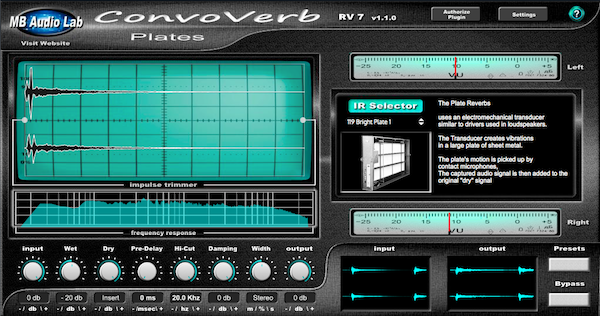 MB Virtual Fx - Convoverb RV7 
- Plates
