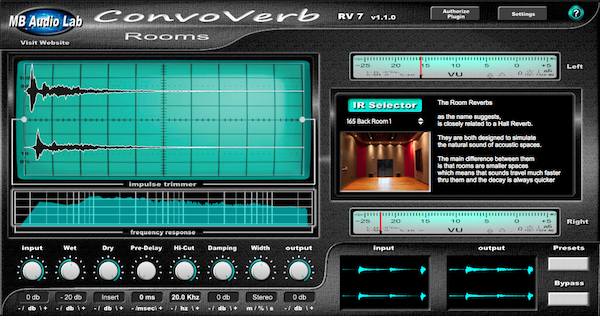 MB Virtual Fx - Convoverb RV7 
- Rooms