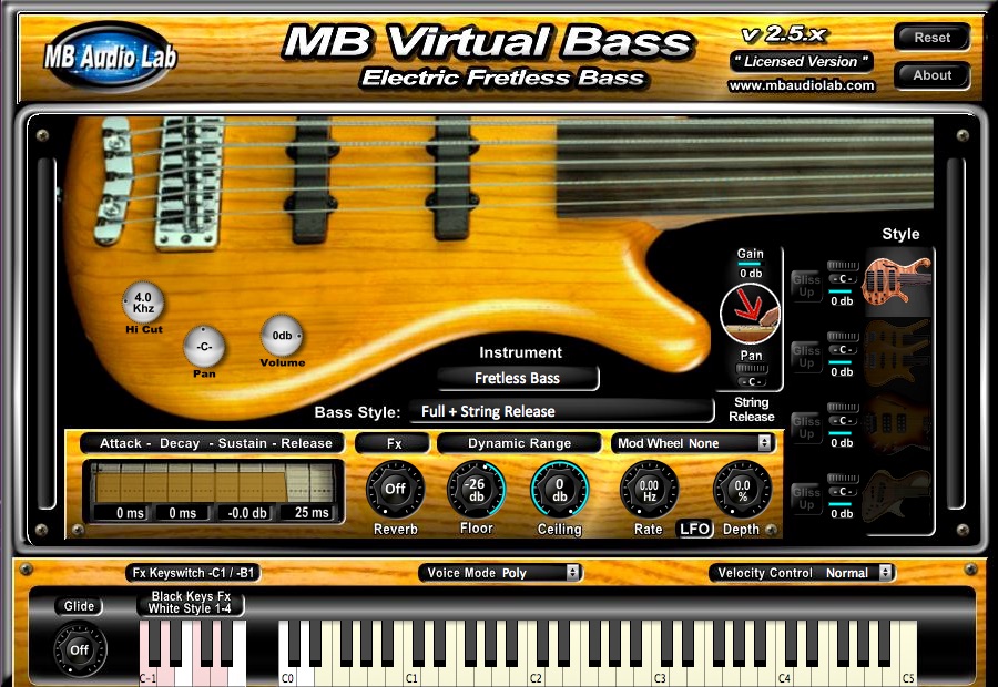 MB Virtual Bass - Acoustic Bass 
- Fretless Bass