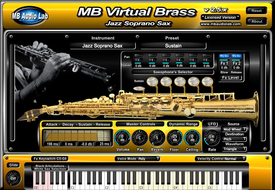 MB Virtual Brass - Jazz Brass 
- Soprano Saxophone
